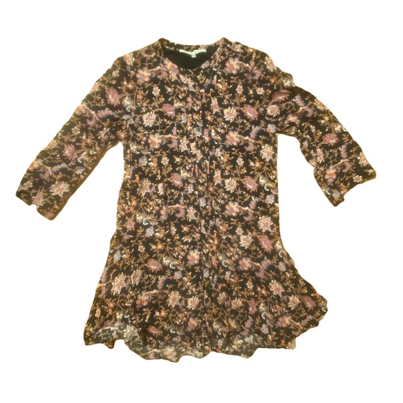 COLLECTIVE CONCEPTS floral pattern print pleated button front dress size small - Picture 3 of 5